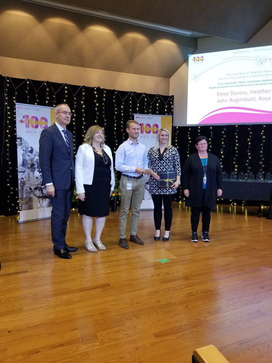jenholl's tweet photo. Congratulations to the team behind the Let's Talk Health Online Consultation Platform: Rosa Venuta, John Regimbald, Elyse Dorosz and Heather Jensen. #hcexcellencesc https://t.co/PZEnSTvmEc