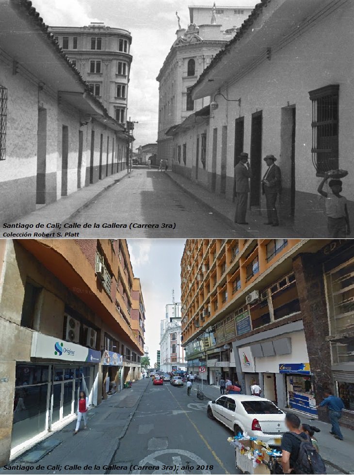 Santiago de Cali; Calle de la Gallera (Carrera 3ra): ayer y hoy
<a href="/MuseosColombia/">MuseosColombia</a> @ArchivoHistCali <a href="/MemoriaCali/">Memoria Cali</a> <a href="/OrgulloCaleno/">OrgullosamenteCaleño®</a> <a href="/HistoriadeCali/">Historia De Cali</a> <a href="/FotosdCaliViejo/">Fotos de Cali Viejo</a>