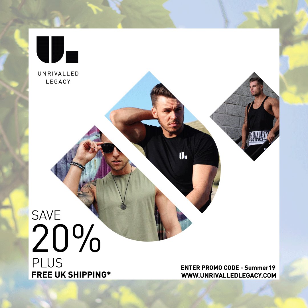 UnrivalledL's tweet photo. Oh hey there! Wait...20% OFF and FREE shipping*!? Drop everything and head over to the online store to get saving. Be Unrivalled, create your own Unrivalled Legacy.
➖➖➖➖➖➖➖➖➖➖➖➖➖➖
#unrivalledlegacy #gymwear #gymclothes #menswear #beunrivalled #feelgood https://t.co/KE9T2AgYGC