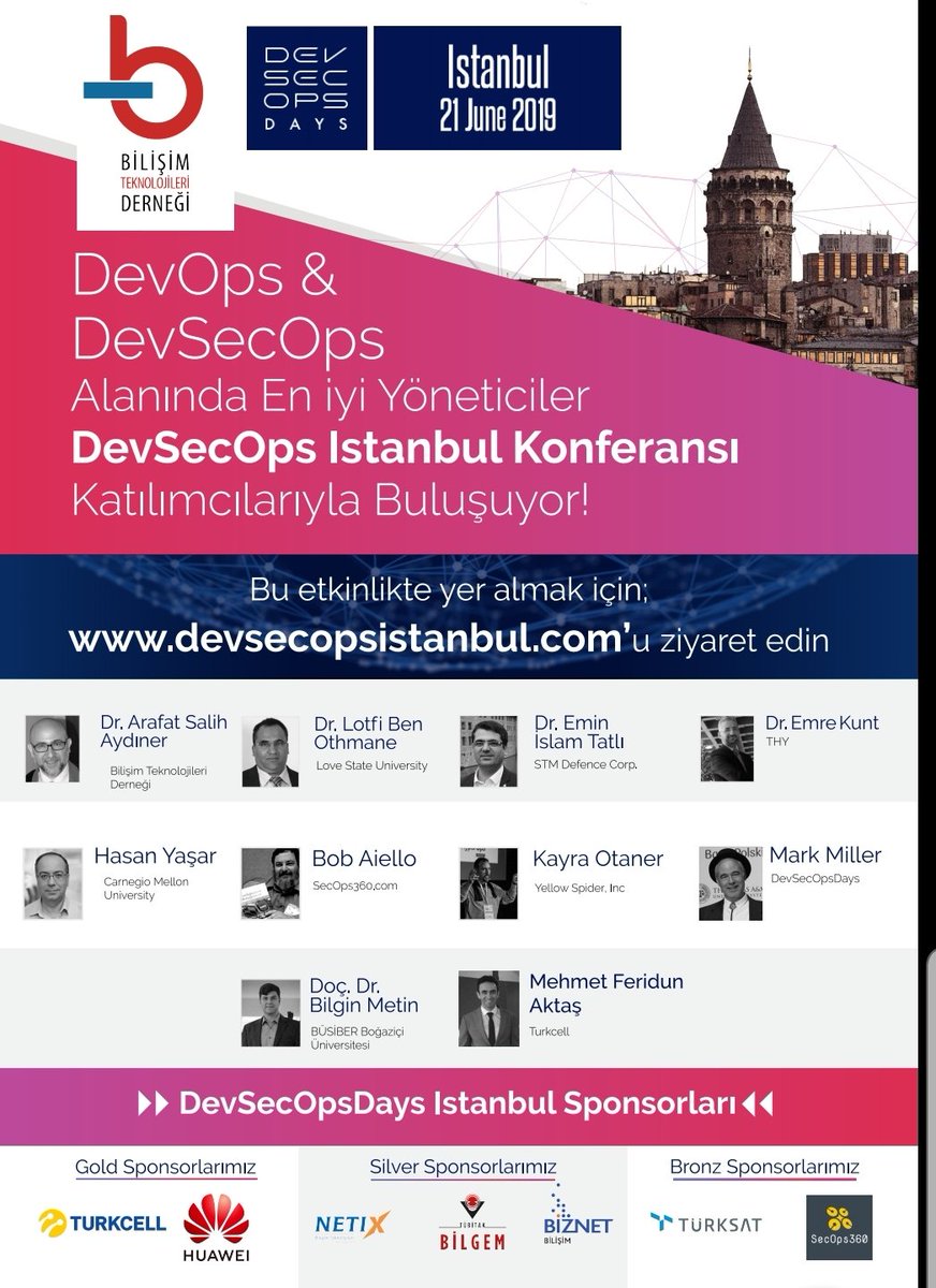 devsecopstr's tweet image. DevSecOps İstanbul 21 Haziran Cuma günü Grand Cevahir Şişli&apos;de, biletler devsecopsistanbul.com &apos;da... Bilişimdeki kültür dönüşümüne yabancı kalmayın, yerinizi ayırtın! #DevOps #DevSecOps #DevSecOpsIstanbul