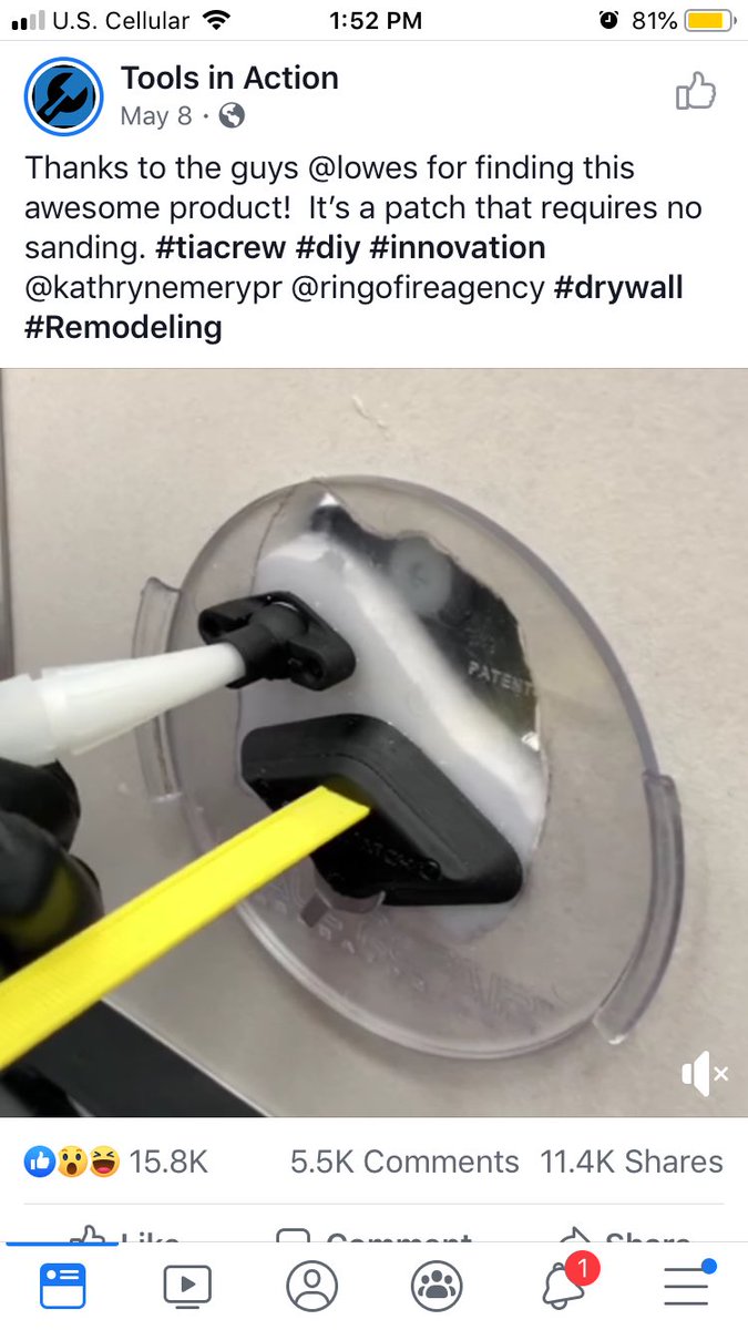 sfillner's tweet photo. I’m patching holes in the wall and I look at my phone while it dries and this add comes up...😳 #HowDoesItKnow ? and why doesn’t it just fix it for me? #AIisCreepy https://t.co/YiGam44laq