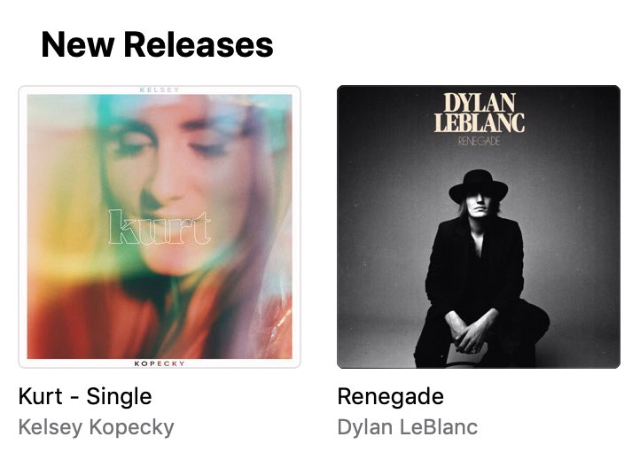 Thanks <a href="/AppleMusic/">Apple Music</a> for featuring me on your new releases!! #kelseykopecky #newmusic