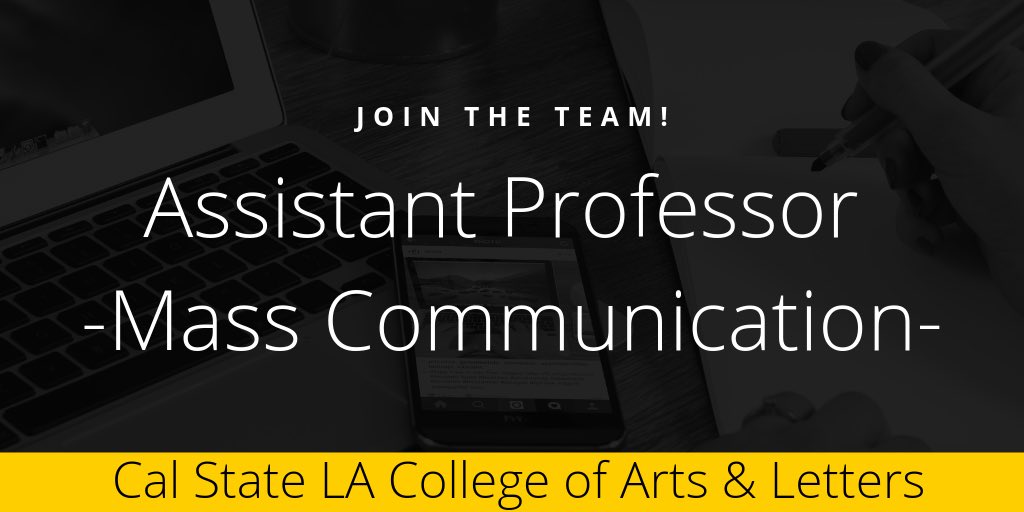 katsanchezLA's tweet image. .@calstatelaAL @calstatelacomm open faculty position. Learn more &amp;amp; apply today by clicking this link: calstatela.edu/2020/college-a… 
#CommRocks #CalStateLAAL