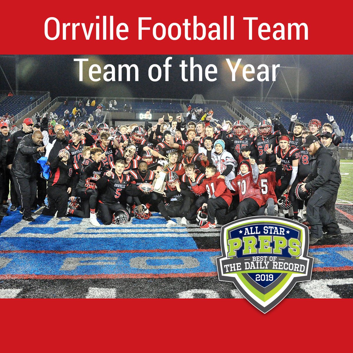 josh_mc1982's tweet photo. Congrats to our Team of the Year, the Orrville Football Team #DRPreps https://t.co/h5TAfyQOfh