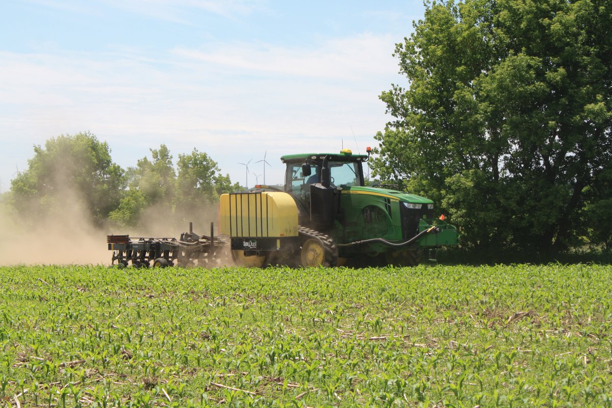 SponheimSales's tweet image. Pictures of the custom interseeding being done today!  The Olsons were interseeding a grazing mix consisting of annual rye, red clover, kale, african cabbage, and turnips into corn.  #interseeding @RussOlson16 @HaydenOlson63