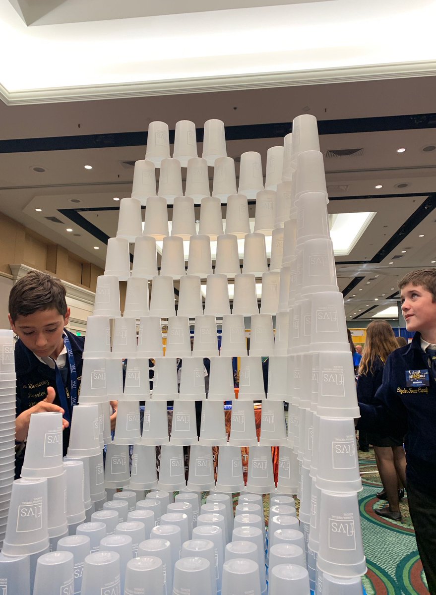 FLVS's tweet photo. We had a great time at the @FloridaFFA State Convention & Expo this week! Check out the incredible tower of FLVS cups these students created. ๐ฎ #StackingCups #reMARKable #reMARKableFFA #floridaFFA19 https://t.co/iKwFTyAA5m
