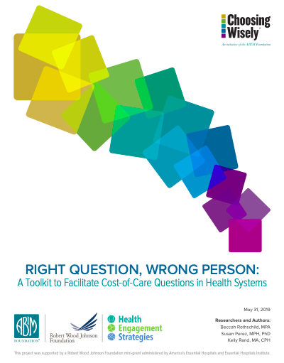Beccah_Health's tweet photo. It's live! Right Question, Wrong Person: A Toolkit to Facilitate Cost-of-Care Questions in Health Systems. 
Thank you to @RWJF, @OurHospitals, @ABIMFoundation and #ChoosingWisely!
https://t.co/bHb0z6W37N https://t.co/MR9IdH1cBc