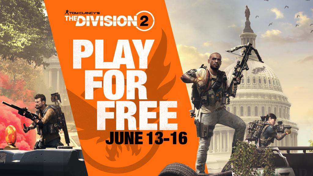 TheDivisionGame's tweet photo. The action begins this weekend, Agents! The Division 2 is free to play on PC, PlayStation 4, and Xbox One for a limited time.
https://t.co/rakxE7Elku https://t.co/Ec3jpjJomG