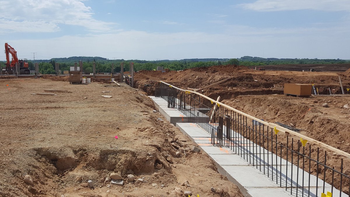 mattshappell's tweet photo. Making progress on the new Poynette Elementary School!  A strong foundation will help make a strong foundation.  #poynettepride https://t.co/bSlgij6byg
