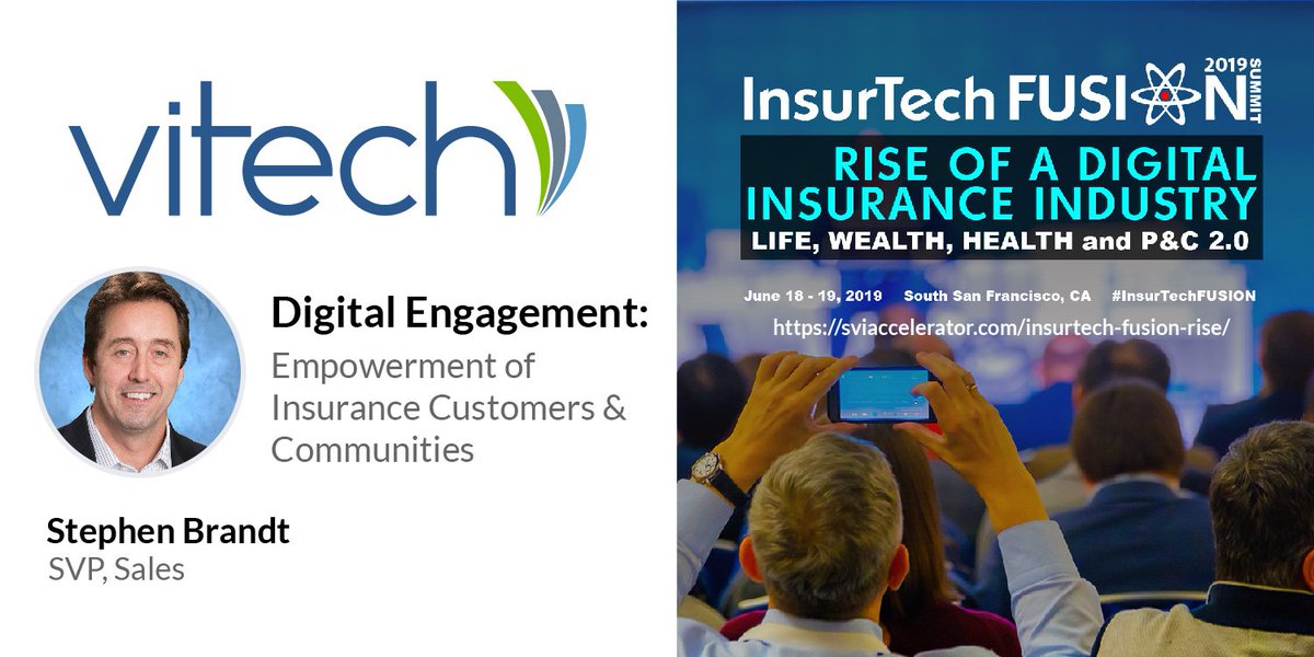 VitechSystems's tweet photo. Vitech’s SVP Sales, Steve Brandt will be featured in another great InsurTech Fusion Summit conversation. Join us Tuesday, June 18th in San Francisco! #InsurTechFUSION @SVIAccelerator https://t.co/P5kRA8GwMo