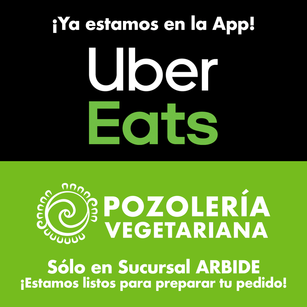 PozoleriaVege's tweet photo. Amigos ya estamos en #UberEATS ‼️📲🚴‍♂️🥗💚👏
Desde ahorita estamos listos para preparar sus pedidos, Sólo en Sucursal #Arbide #LEONMX #LeonGto #Guanajuato #ComidaMexicana #Vegana #Vegetariana https://t.co/Gh91R5pkaJ