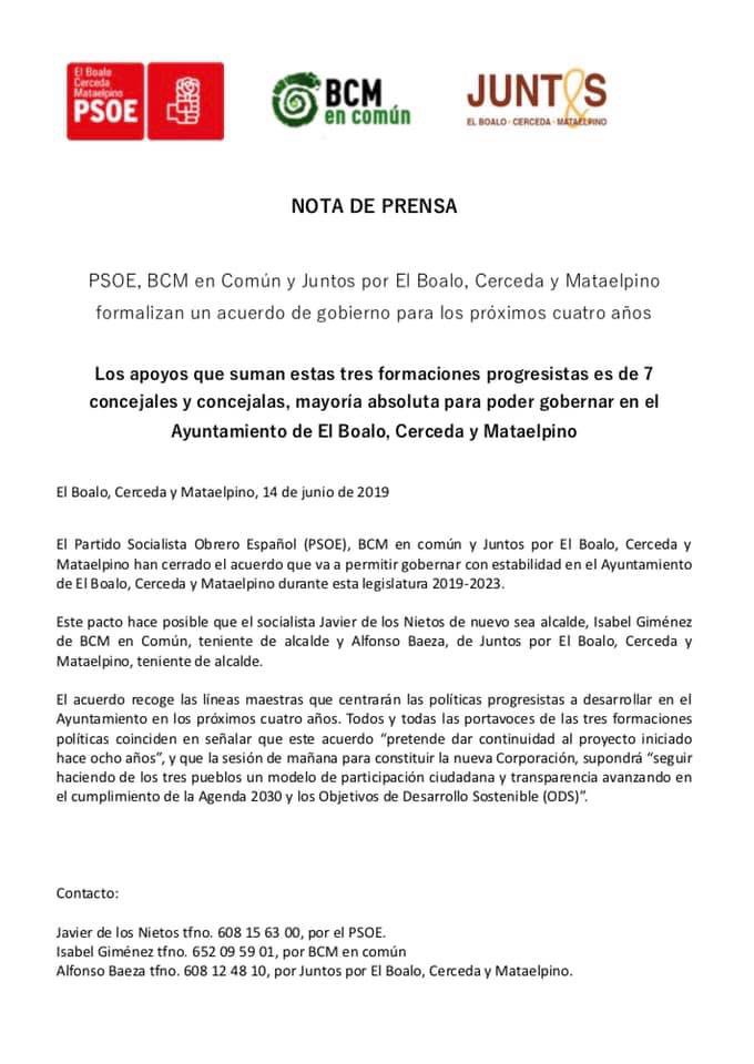 BCMencomun's tweet photo. Tras las negociaciones hemos llegado a un buen acuerdo de gobierno. 
Se ha acordado un programa progresista encaminado a posibilitar el bien común y una gestión transparente y cercana. https://t.co/tsbt2IS3Cj