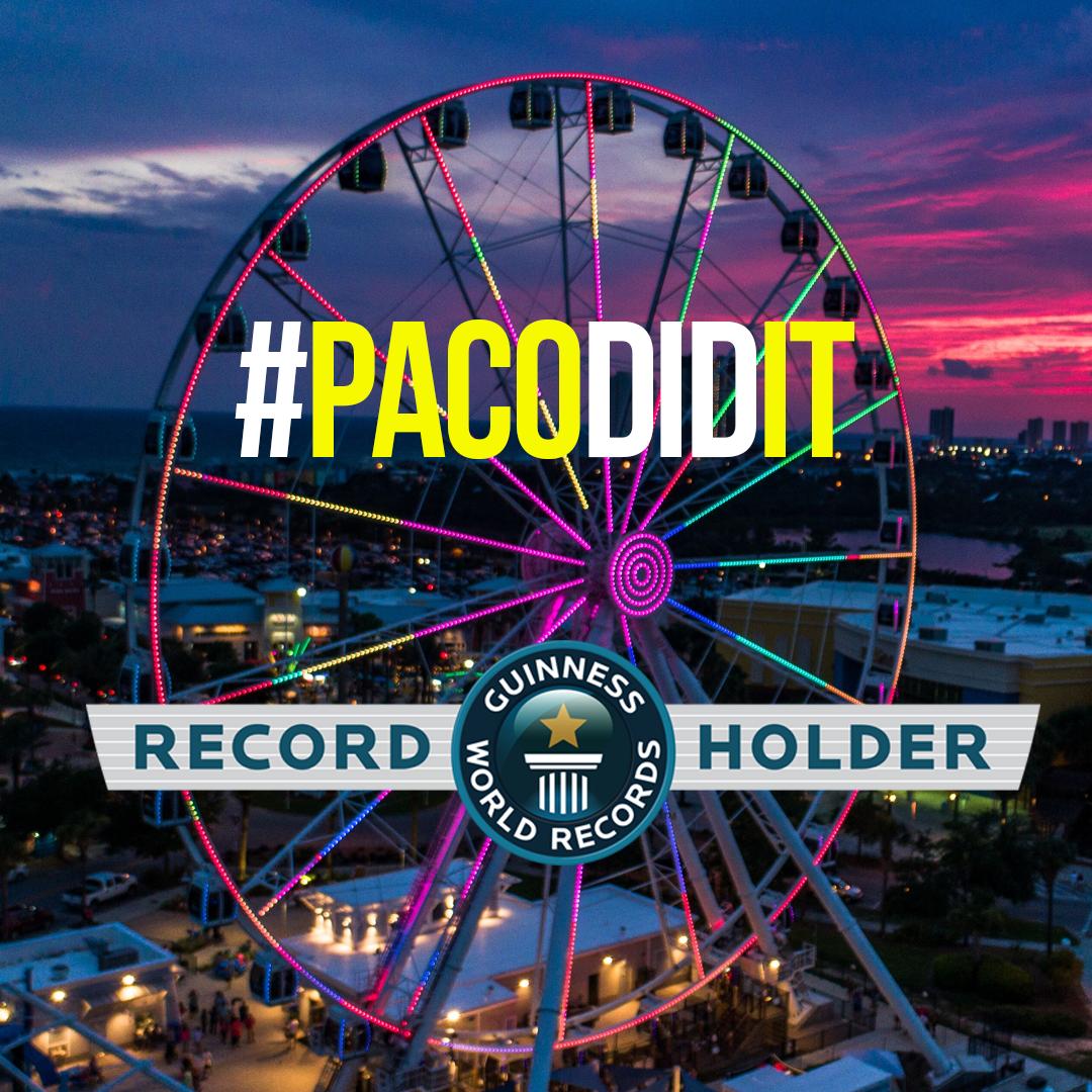 #PACODIDIT!  <a href="/iHeartRadio/">iHeartRadio</a> DJ Paco on the Radio has just broken the Guiness World Record, riding the Panama City Beach Skywheel for over 52 hours! #GOPACOGO