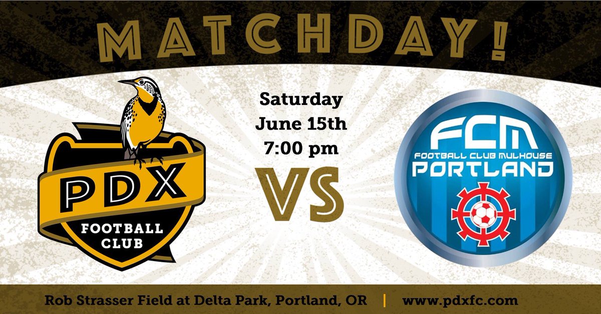 facebook.com/events/4170674… One home match to go! Join us at Strasser Field / Delta Park to take on <a href="/FCMPortland/">FC Mulhouse Portland</a> in a Northwest <a href="/NPSLSoccer/">National Premier Soccer League (NPSL)</a> battle.