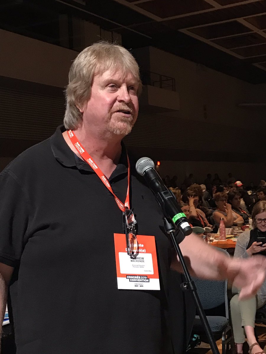 UFCW1006A's tweet photo. Andrew MacKenzie of @UFCWCanada stands up for Cannabis Workers’ right to join a union - workers deserve a path to good jobs in this growing industry! https://t.co/hOHvvlWYuU #ufcw #unionproud #ONDPCON2019 https://t.co/53GYINAPKc