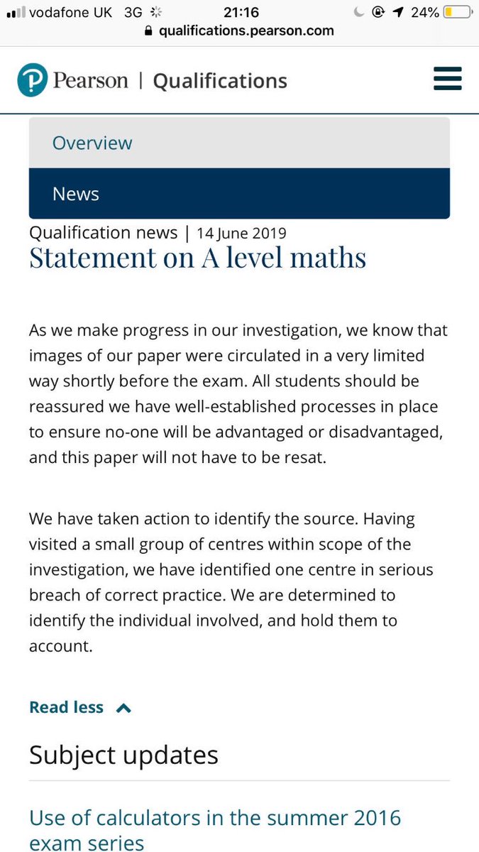 XLedg's tweet photo. .@EdexcelStudents .@PearsonEdexcel 

‘No-one will be advantaged or disadvantaged’ WHAT?! Many had access to the whole leaked paper, are they not advantaged? 

I don’t want to retake the paper but at least acknowledge some have an advantage for God’s sake.
#edexcelmaths https://t.co/Mk7eIu3xWQ