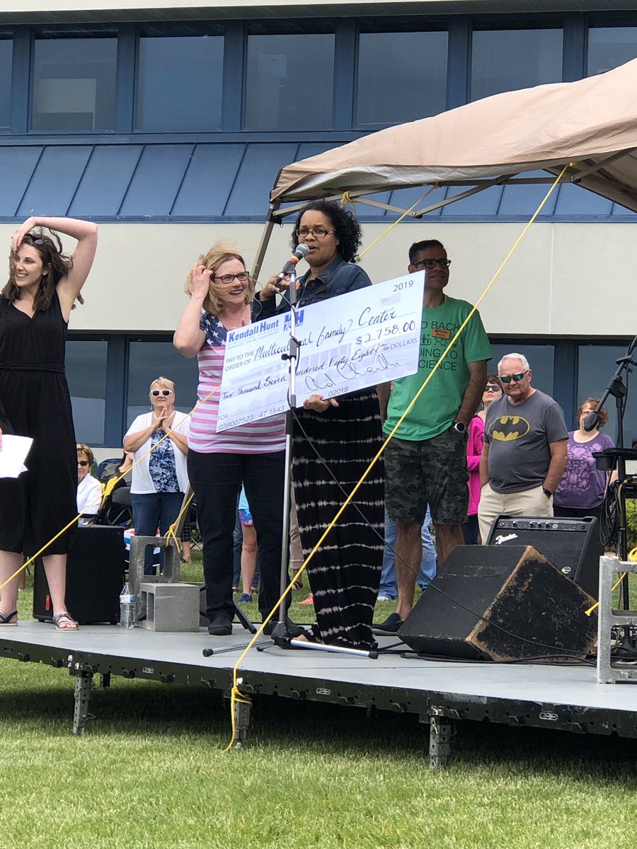 KendallHuntK12's tweet photo. This afternoon our company celebrated 75 years with a summer social. To add to the fun, our team raised money for the Multicultural Family Center. Donation buckets created a fun contest for the chance to “pie” one of our execs. #75YearsOfKH #75YearsInTheBooks https://t.co/Oo1lZEgFSH