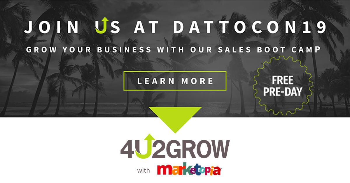 4u2grow's tweet photo. We're only a few days away from our FREE roadshow at DattoCon! Join our session to learn "How to Get the Leads and Sales You Want." Register for the session here: https://t.co/4wOwVdJqnB https://t.co/nVLciCBT1b