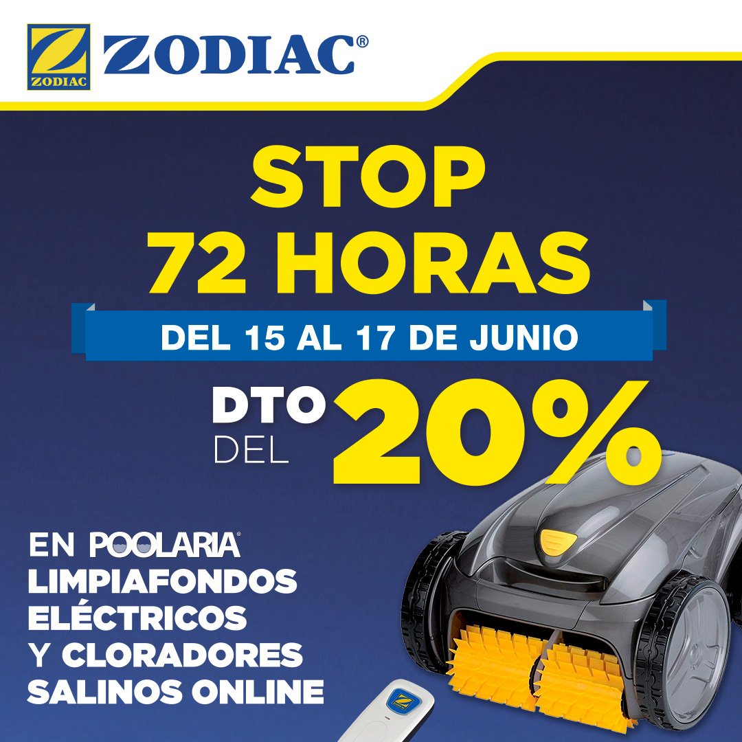 poolaria's tweet photo. Prepara tu piscina para el verano ☀️con un 20% de descuento en robots limpiafondos y cloradores salinos Zodiac 💦 del 15 al 17 de junio de 2019 ➡️ https://t.co/JpcHiPLnjX #piscina #piscinas #pool #swimming #swimmingpool #poolaria #promociones #zodiac https://t.co/ynN2K7fVHR