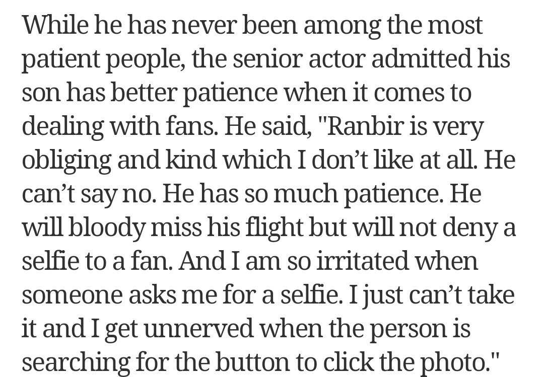 Ranbir has so much patience. He will bloody miss his flight but will not deny a selfie to a fan - Rishikapoor