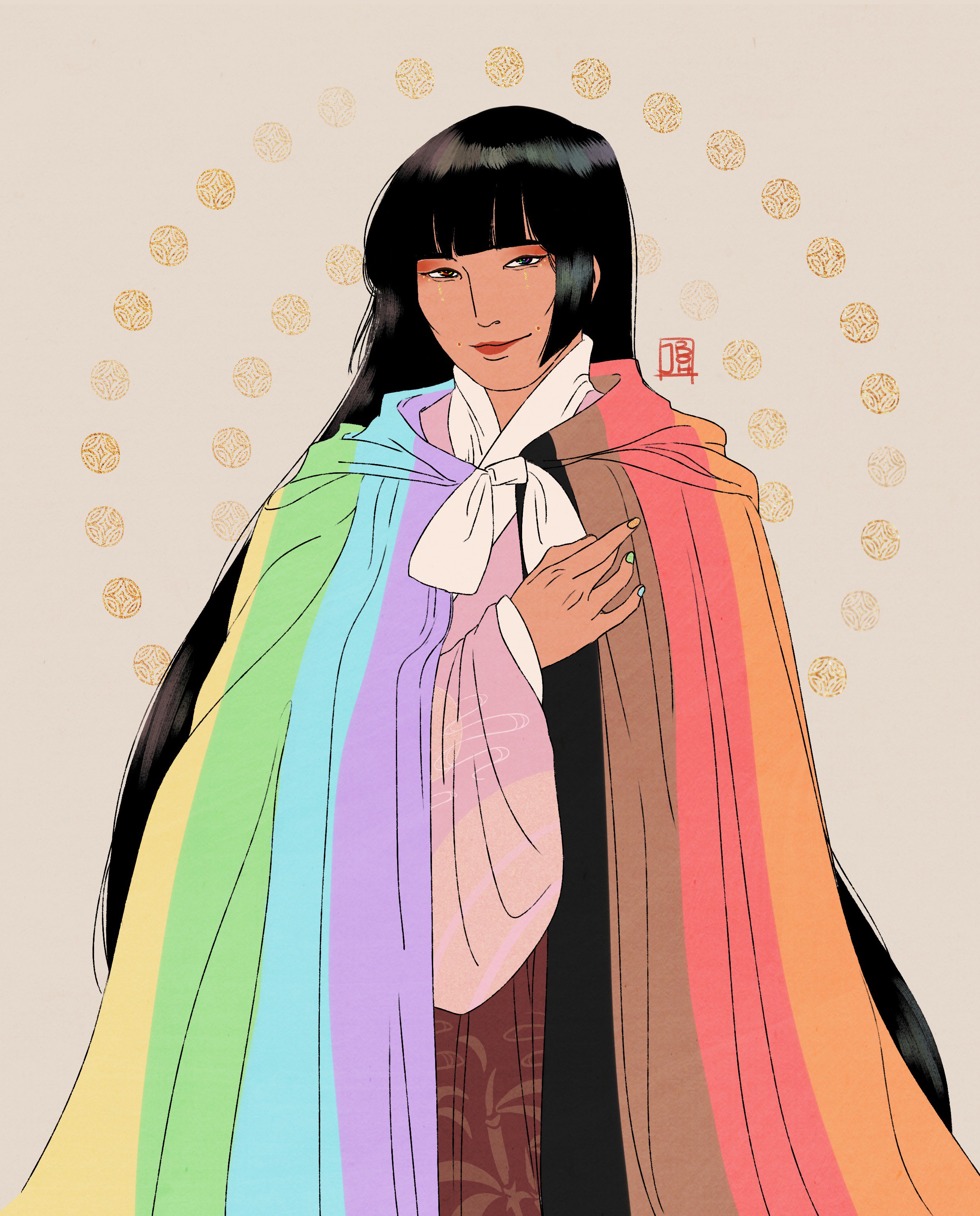 慧玲 在twitter 上 蓬莱山輝夜 Kaguya Wearing A Rainbow Doupeng For Pride T Co Pamaprqxcf Twitter
