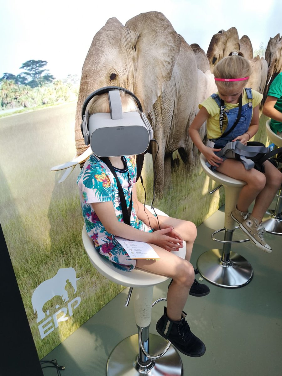 KarinSlenders's tweet photo. #SAPFamilyEvent today showing what SAP does and what I do for work to my husband & kids. So proud to work for @SAP_Nederland! Great VR experience about #SAP helping Elephants, Rhinos and People. #ImprovePeoplesLives https://t.co/4351Nhocjx