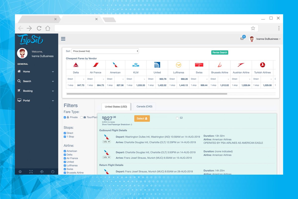 CCRA_Travel's tweet photo. Still opening multiple browser tabs comparing flight prices? TripSet Air gives you immediate side-by-side comparison of private vs. published airfares. Try it free today: https://t.co/dlXenF0FEM #travel #travelagent https://t.co/2g9vzEOGw2