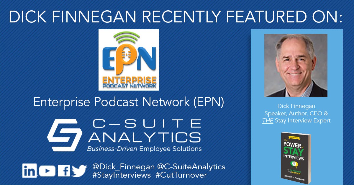 Dick_Finnegan's tweet photo. Do you enjoy podcasts? Want to learn more about #StayInterviews? You're in LUCK! I was recently featured on @EPodcastNetwork. You can listen here: https://t.co/U9CMfDw6Ux or wherever you subscribe to podcasts. #EmployeeEngagement #CutTurnover #DickFinnegan https://t.co/5WyakX3dZW