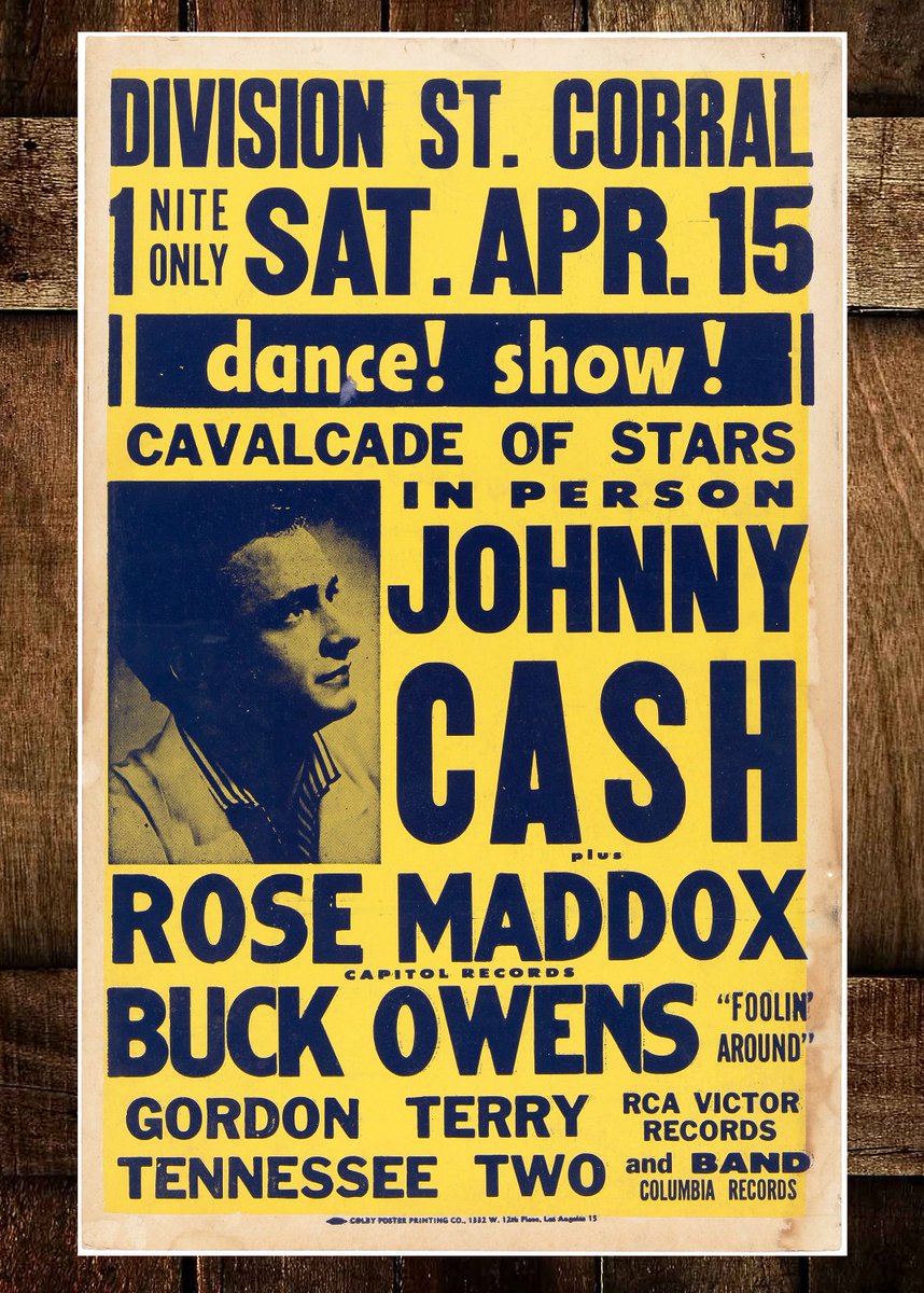 HakesAuctions's tweet photo. #Hakes227 Sneak Peek! #CountryMusicFans! @HakesAuctions' new #auction (online Tues, 6/18) features this 1961 @JohnnyCash #Portland #Oregon #concertposter, where Cash shared the stage with #RoseMaddox & #BuckOwens! 🎸👨🌾🎸
#JohnnyCash #countrymusic #ManInBlack #JohnnyCashFans https://t.co/RfMOizfyxc