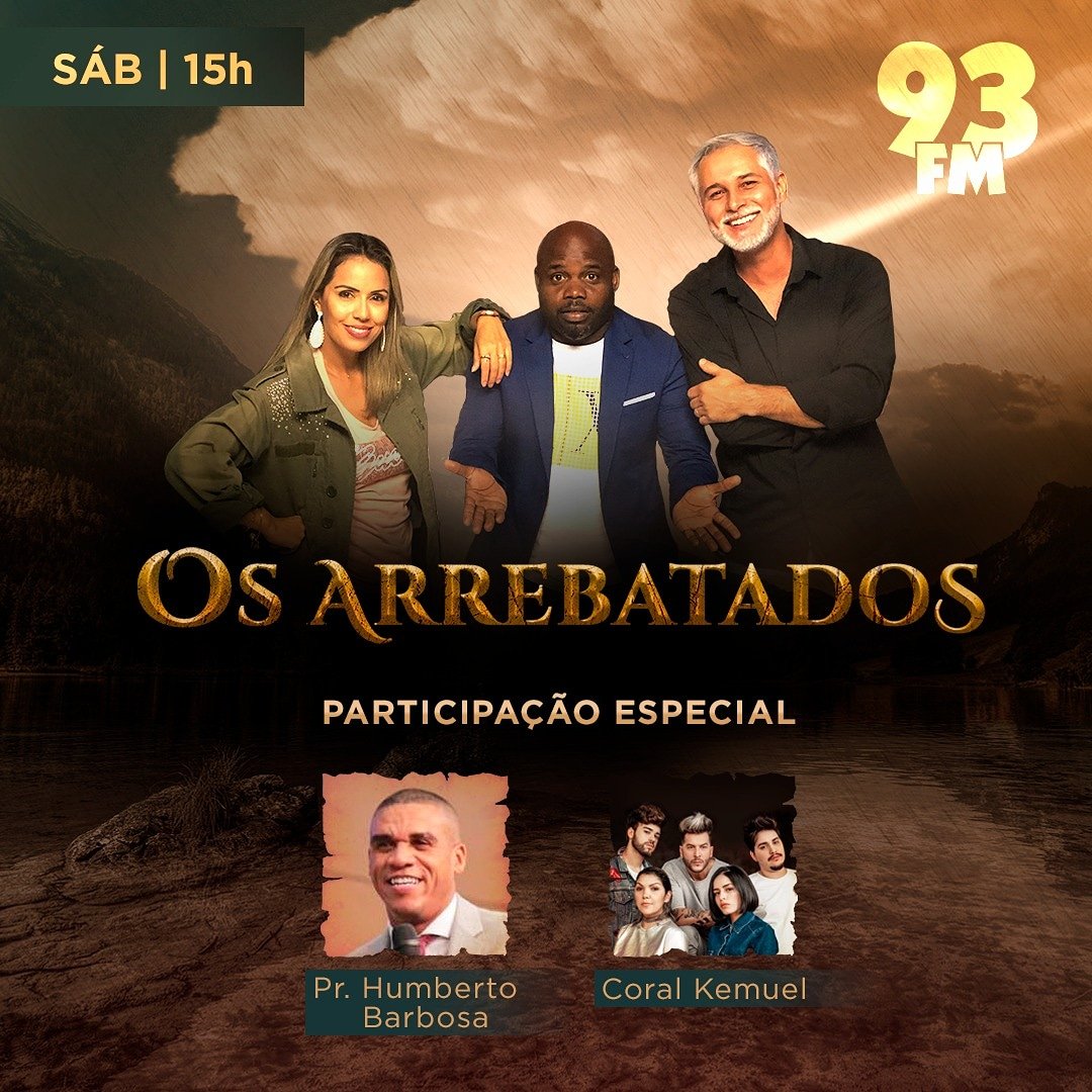 Os Arrebatados deste sábado dia 15 de Junho vai receber o Coral Kemuel e o Pastor Humberto Barbosa.

O tempo vai esquentar!! 

"Querer parecer com alguém que você admira é  coisa de arrebatados?"
 
Fique ligado e participe!