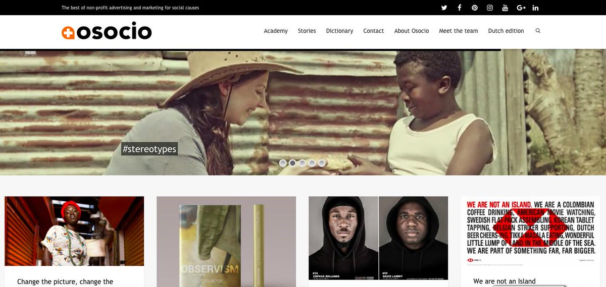 Prosocialnet's tweet image. @Prosocialnet The best of non-profit advertising and marketing for social causes osocio.org