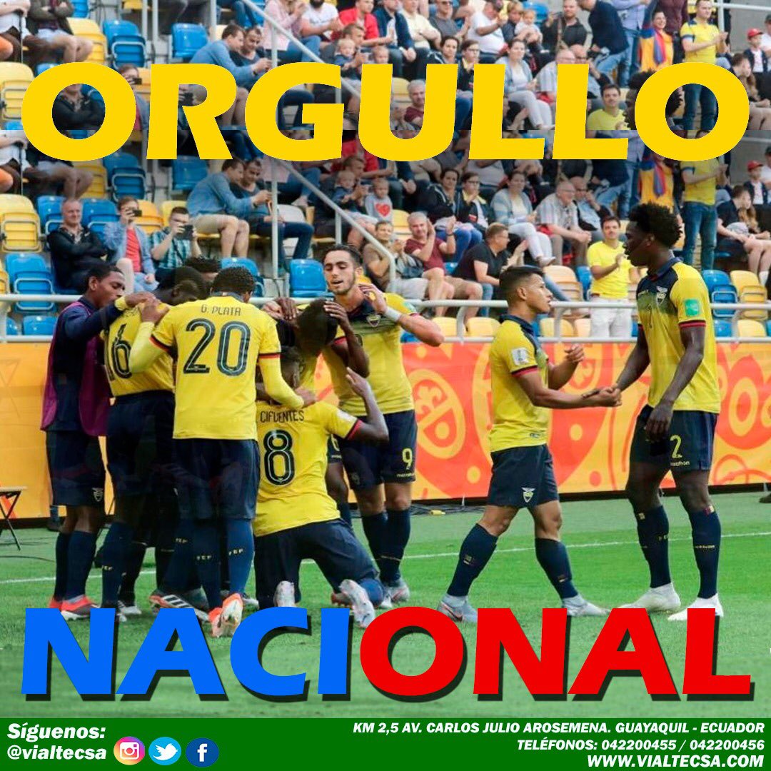 VialtecSA's tweet photo. Felicitamos a nuestra selección @fefecuador 🇪🇨 por obtener el tercer lugar en el campeonato mundial de fútbol #U20WorldCup realizado en Polonia.
#vialtecsa #cleanest https://t.co/2dXwBx2jP1