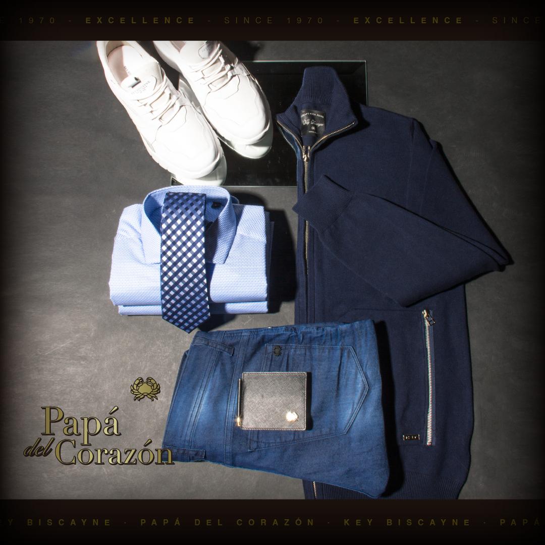 Un PAPÁ DEL CORAZÓN es un amigo, un oyente, un compañero que está ahi cuando más lo necesitas. No importan los lazos sanguíneos, importan los lazos afectivos. OUR PICK FOR HIM: Camisa Riley Premium Cut Away Jakob + Campera c/Cierre Bellini + Zapatilla Jump Le Clair