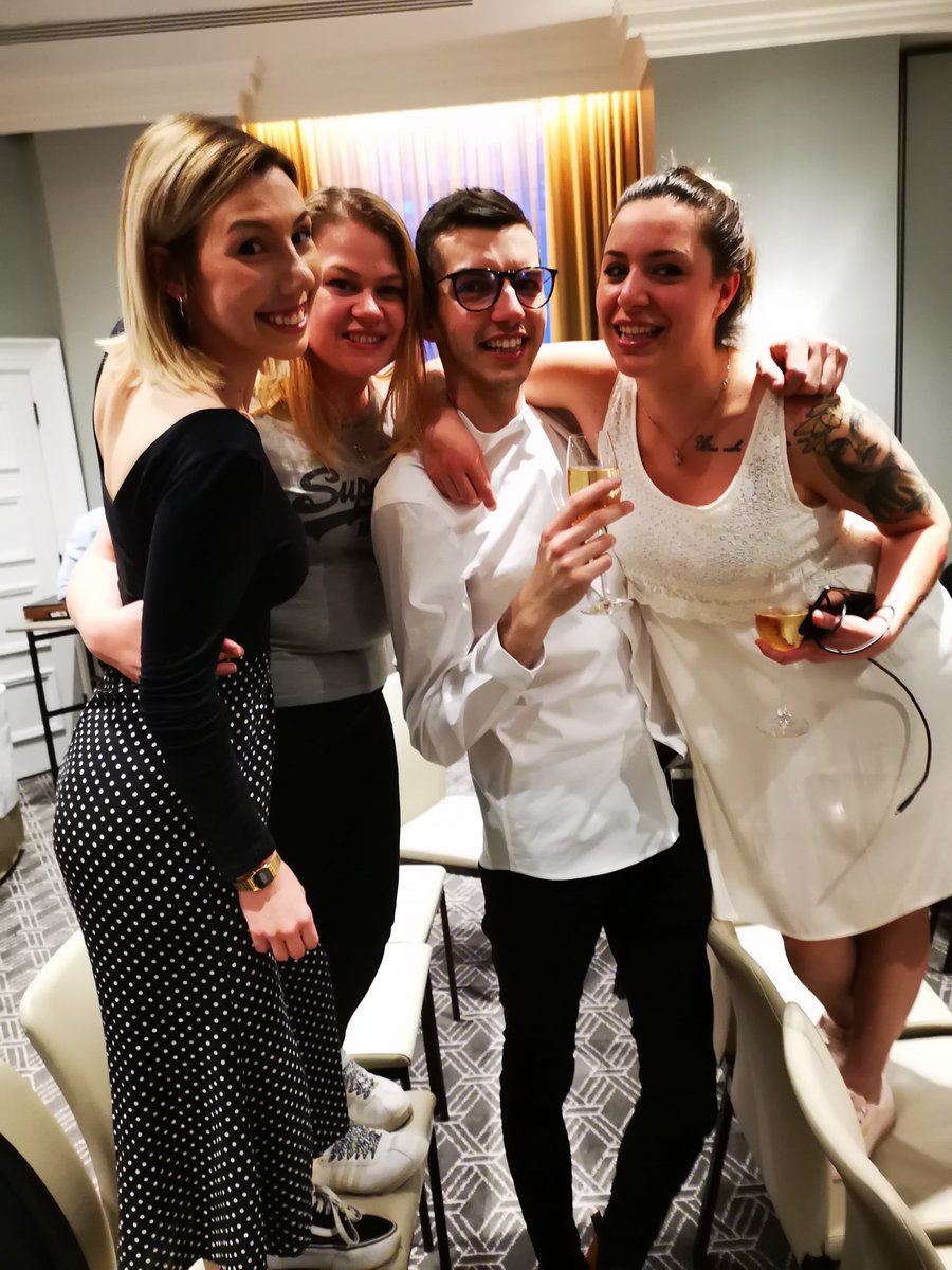 sarahpatissier's tweet photo. #gbbo what a journey we had! Off camera which wasn't seen so much fun and love! Friendships made for life! #babyshark @thiibault_m Erica and Leyre 😍😍😍 https://t.co/1YBn2RIWTT