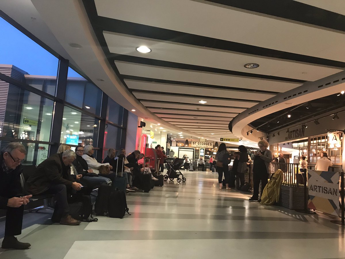 No staff and a some very angry <a href="/flybe/">Flybe ✈</a> customers tonight who have been returned to to Belfast. No explanations of what’s happening, no staff to ask and a board which gives us nothing. Sort out your customer service. #flights #customerservice #disapointing #missingmykids