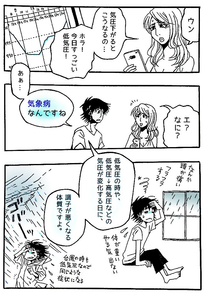 本日は関東や関西など、低気圧予報!
しんどさは低気圧のせいだ…!
(前に描いた「低気圧マンガ」貼っときます)
低気圧漫画→https://t.co/TEiVfS7sHj
ほか漫画→