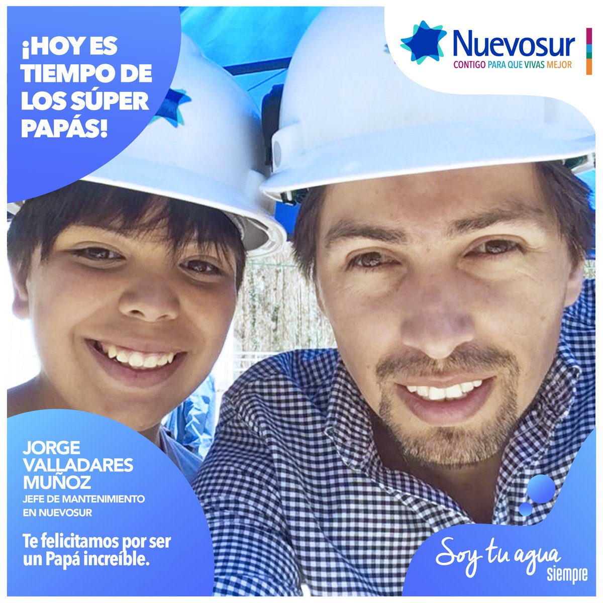 Se acerca el Día del Padre y para celebrarlo queremos compartir con ustedes las historias de nuestros Súper Papás. 👷‍‍🔧

¡Celebra tú también a tu Súper Papá este domingo y demuéstrale cuánto lo quieres!
#SoyTuAguaSiempre 💧🚰
