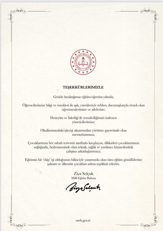 Sayın Bakanımızın “ekip”imize teşekkürleri...#karnegünü