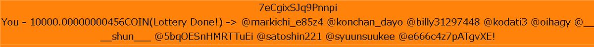 7eCgixSJq9Pnnpi's tweet photo. EVEO上場記念蛇口(その5)
今回の抽選(456coin10000枚)は下記の方に決まりました
@markichi_e85z4
@konchan_dayo
@billy31297448
@kodati3
@oihagy
@____shun___
@5bqOESnHMRTTuEi
@satoshin221
@syuunsuukee
@e666c4z7pATgvXE
また不定期で設定しますので参加お願いします
#456coin
#蛇口
#EVEO https://t.co/tJoMmoEyfF