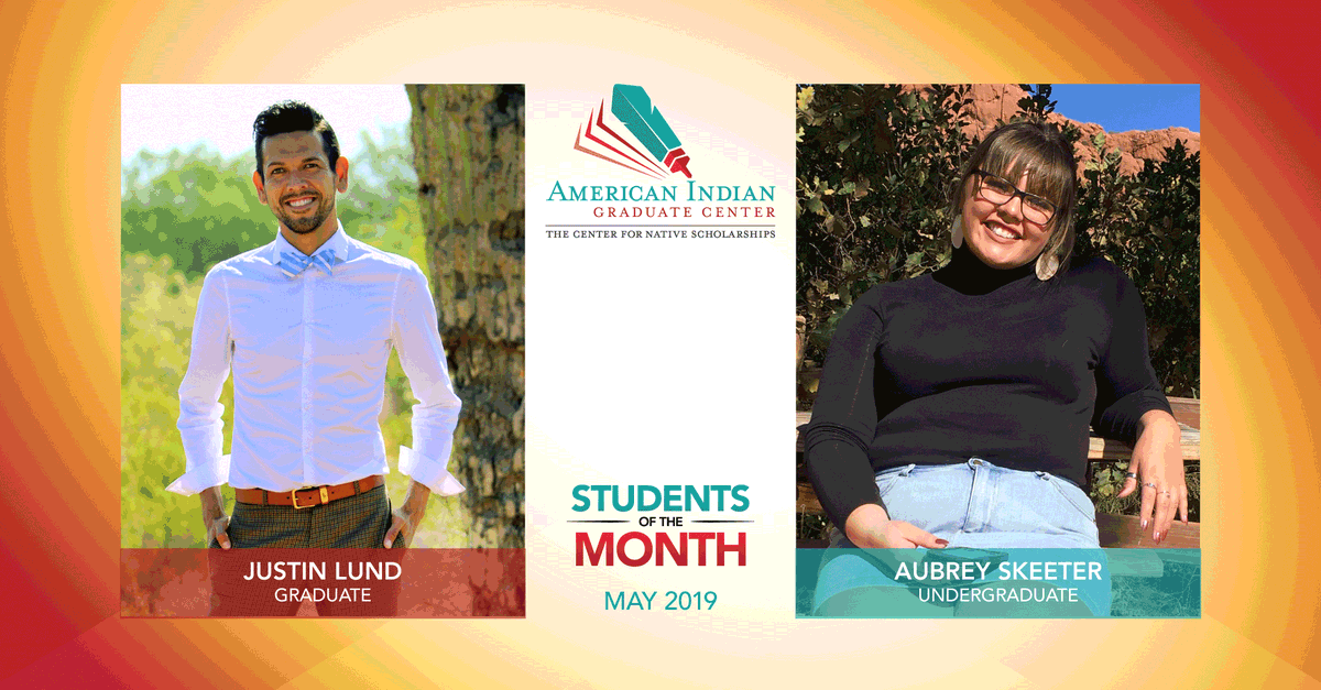 Native_Forward's tweet image. Congratulations to Justin Lund and Aubrey Skeeter, our May 2019 Students of the month! 🏆

📘 Aubrey Skeeter - Undergraduate:
ow.ly/HDNX50uEiTa

📕 Justin Lund - Graduate: 
ow.ly/JT7F50uEiTb

Congratulations!

#AIGCRising 
#TeamAIGC
#MakingTheGrad