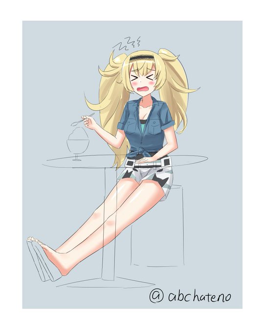 #艦これ版深夜の真剣お絵描き60分一本勝負
#艦これ版真剣お絵描き60分一本勝負_20190614
#ガンビア・ベイ 