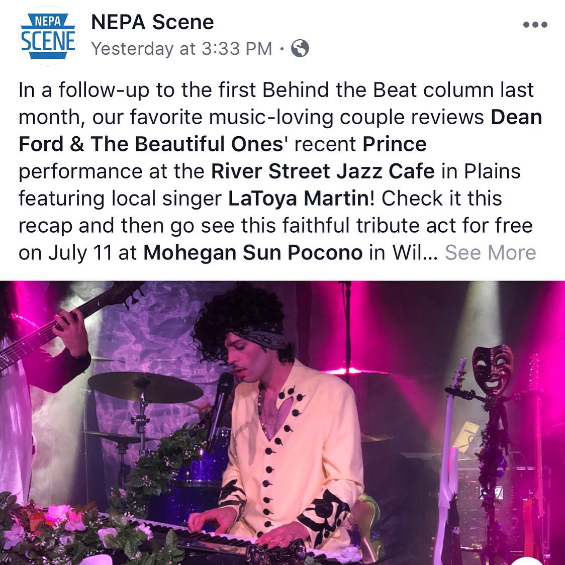behindthebeatpa's tweet photo. #Checkout the 2nd #installment of our new column @behindthebeatnepa on @nepascene where Belly &amp; I share our #purple #experience at the @riverstreetjazzcafe with @beautifulonesband &amp; Latoya Martin 

#behindthebeat #nepascene #nepa #music #livemusic #concerts #musiclife https://t.co/mokCR55HxJ