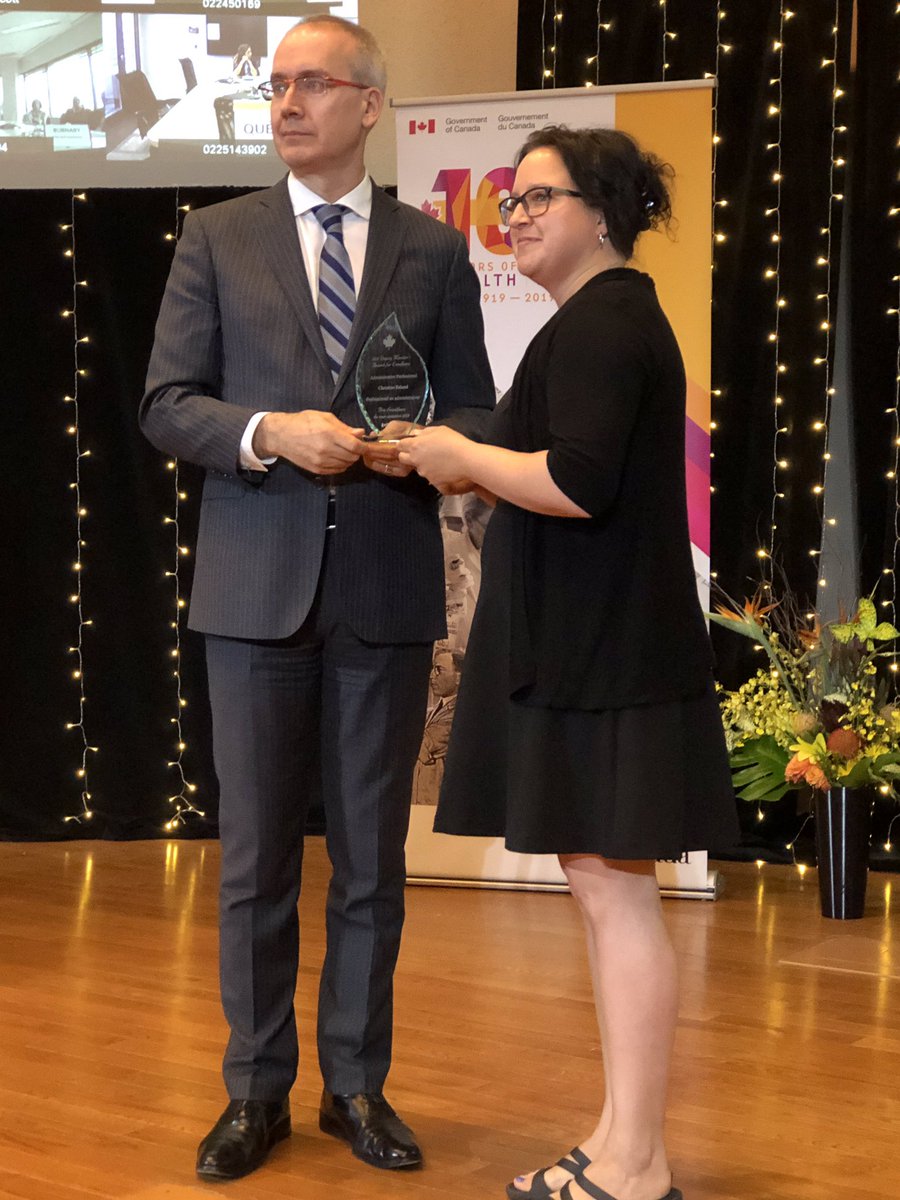 rianiro's tweet photo. Congratulations Christine Béland on receiving the Administrative Professional award! / Félicitations à Christine Béland pour son prix professionnel en administration! #HECSB https://t.co/l69aRxhYHT