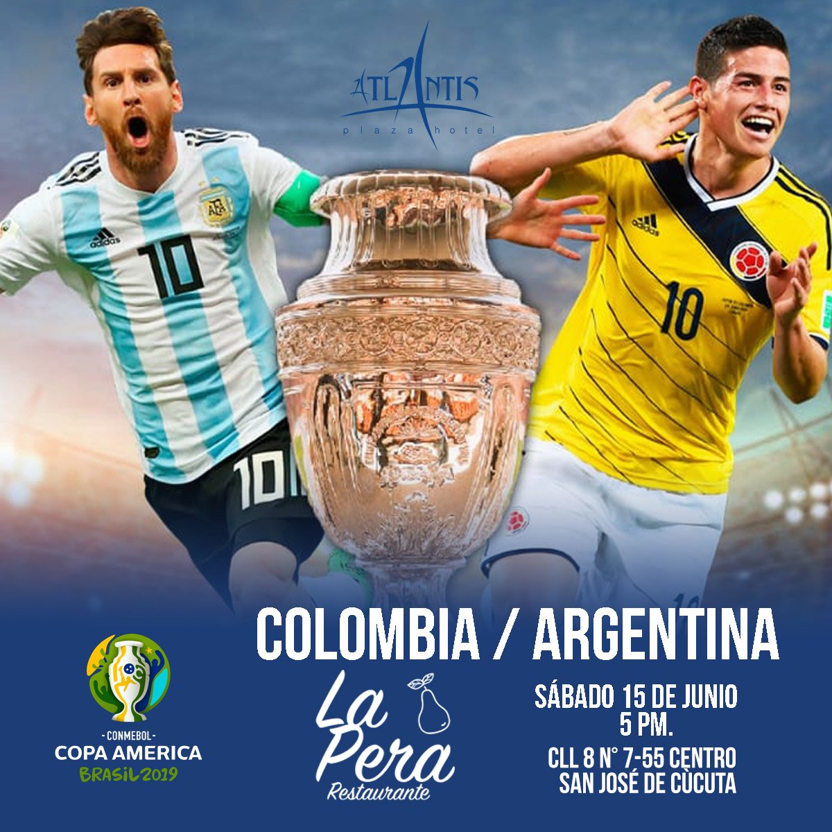 HotelAtlantisCu's tweet photo. Ven y vive con nosotros mañana en nuestro restaurante La Pera la pasión por nuestra selección. Aire acondicionado, bebidas y platos a la carta para disfrutes junto a tus amigos.
 #AtlantisPlazaHotel #Cúcuta #VamosColombia https://t.co/RGnlBwcZ6g