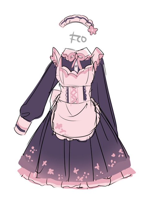 今更なカラーリングでメイド服描きたい 