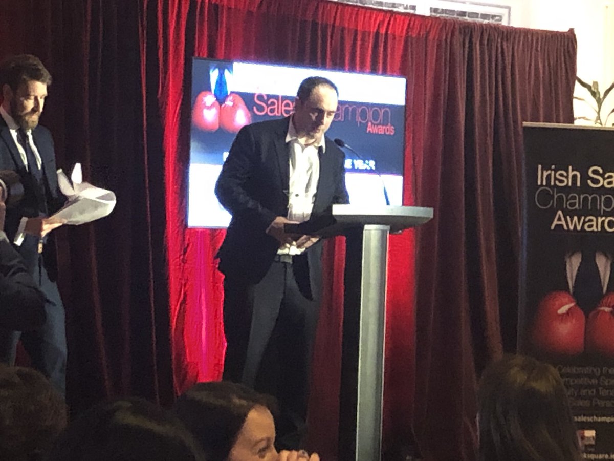 irishsaleschamp's tweet photo. Congratulations to Martin Heavey of @DixonsCarphone on winning overall Irish Sales Champion of the Year ! #SalesChamp19 https://t.co/4tY99prLwq