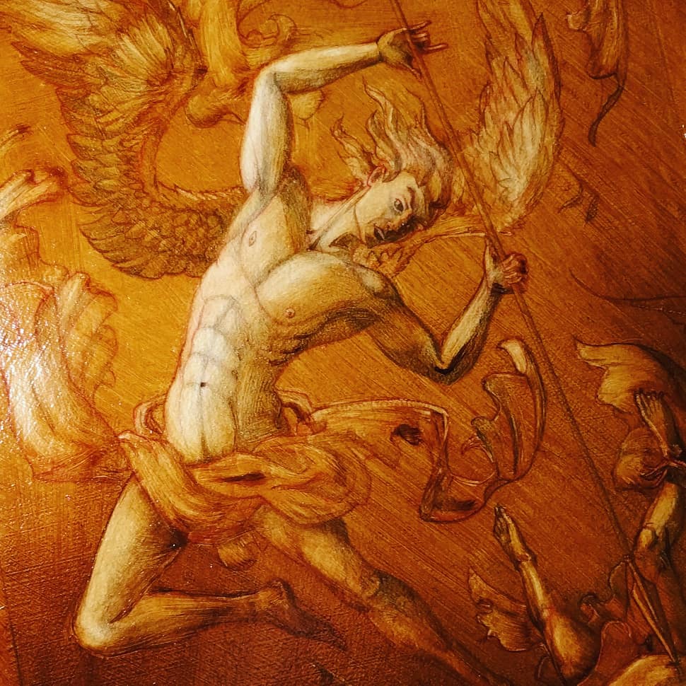 SethK7's tweet photo. I started adding oil paint. I'm skipping all my usual steps because I want this to be like a Caravaggio painting.#timeforcreativesouls #livecreatively #courageouscreative #colorcolourlovers #colorinspiration #craftspire #independentmak #paintanyway #instapainting #paintpaintpaint https://t.co/VPBxKTqTQk