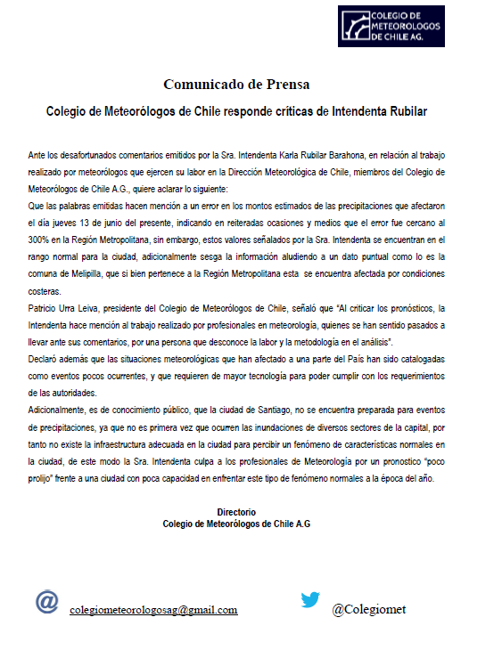 Colegio de Meteorólogos de Chile tweet media