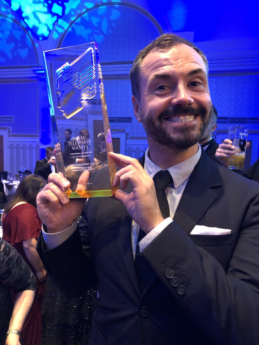 rossblair's tweet photo. Happy days, The Yorkshire Vet scoops Best Documentary Series at the @RTSYorkshire1 Awards - magic! #theyorkshirevet #RTSYorksAwards @daisybecktv #tvdirector https://t.co/fMRtXNPnVq