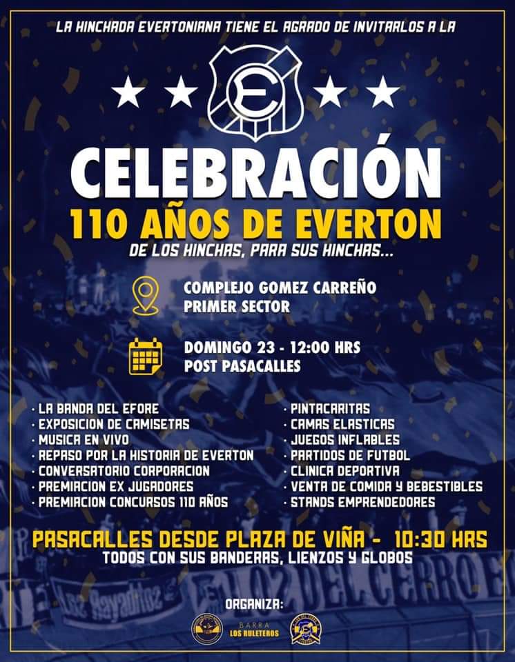 losdelcerrocl's tweet photo. Todo el Pueblo Oro y Cielo 🇺🇦invitado a la Celebración Oficial de los hinchas evertonianos. ¡Los esperamos a todos! #110AñosEverton #EvertonParaLosEvertonianos https://t.co/G43nyBA9cS